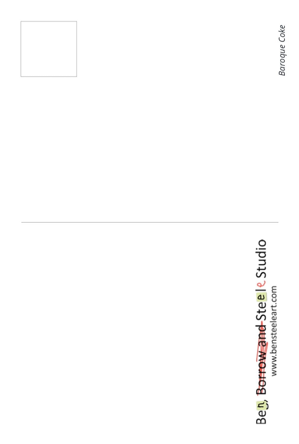 Baroque Coke Postcard