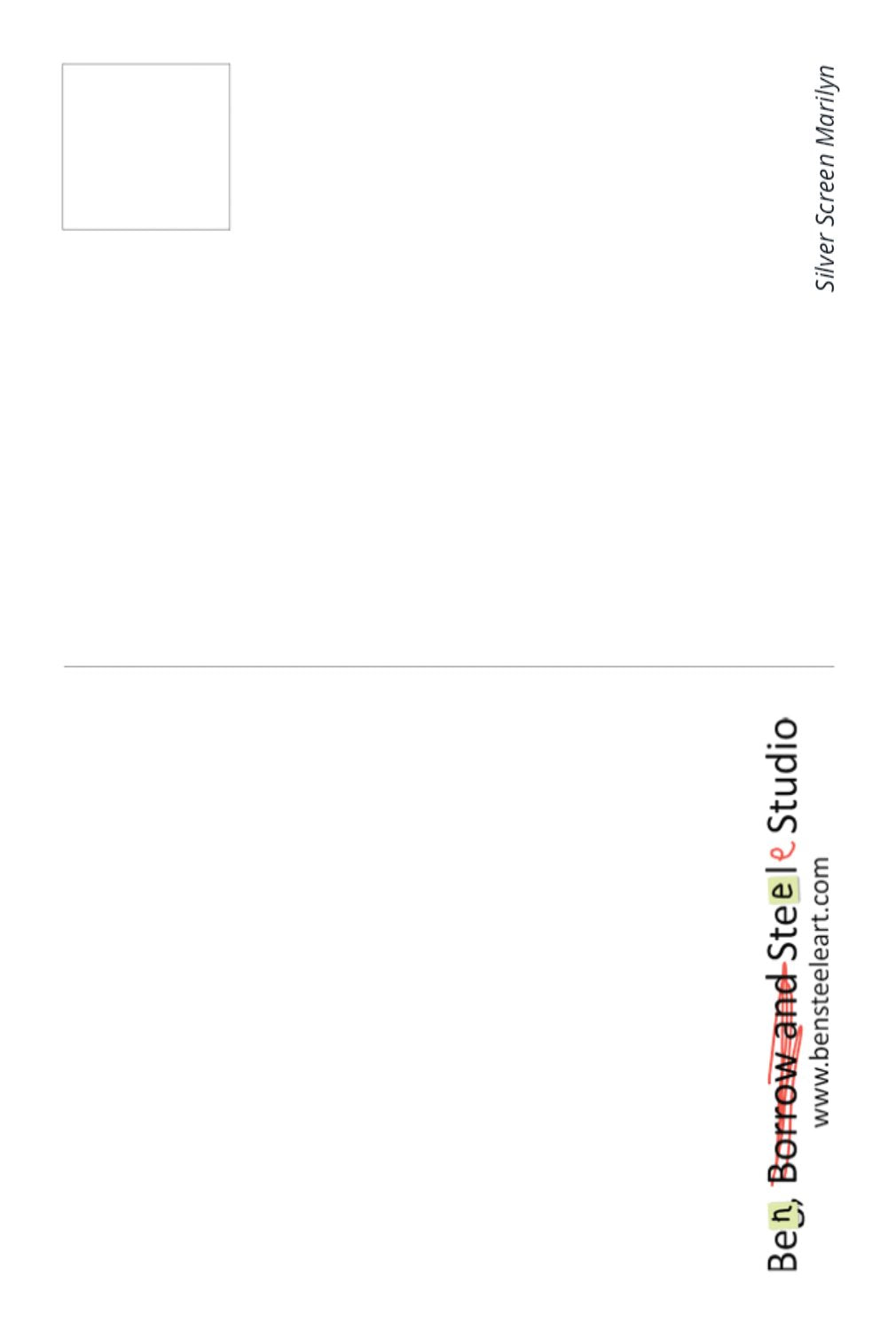 Silver Screen Marilyn Postcard