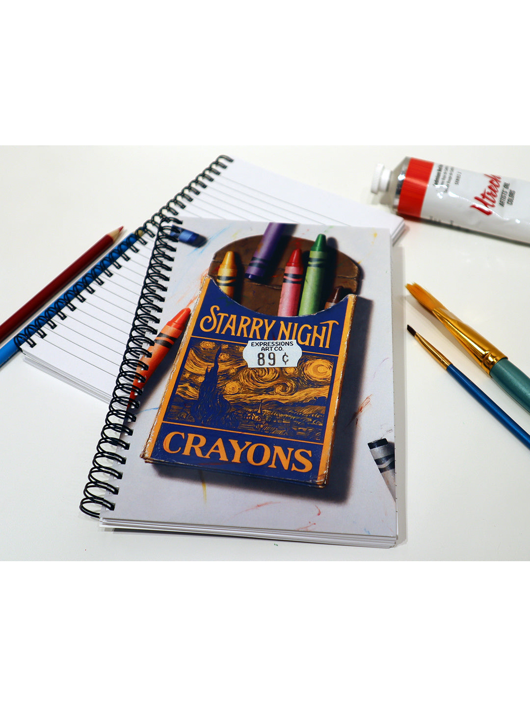 Starry Night & Scream Crayons BBS Notebook